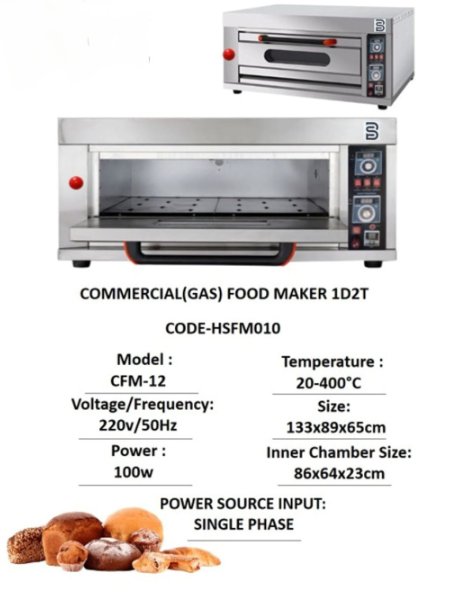 Gas 1 Deck 2 Tray deck Oven