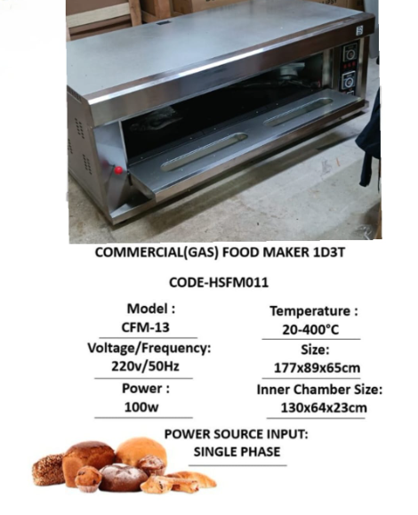 Gas 1deck 3 tray deck oven