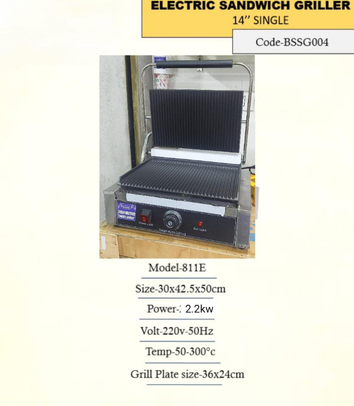 Electric Commercial 14 Inch Jumbo Sandwich Griller