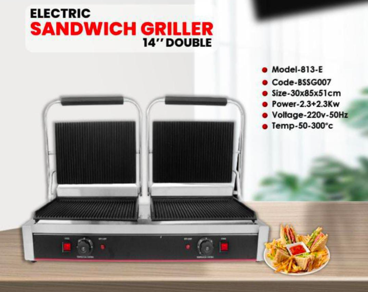 ELECTRIC DOUBLE 14INCH JUMBO SANDWICH GRILLER
