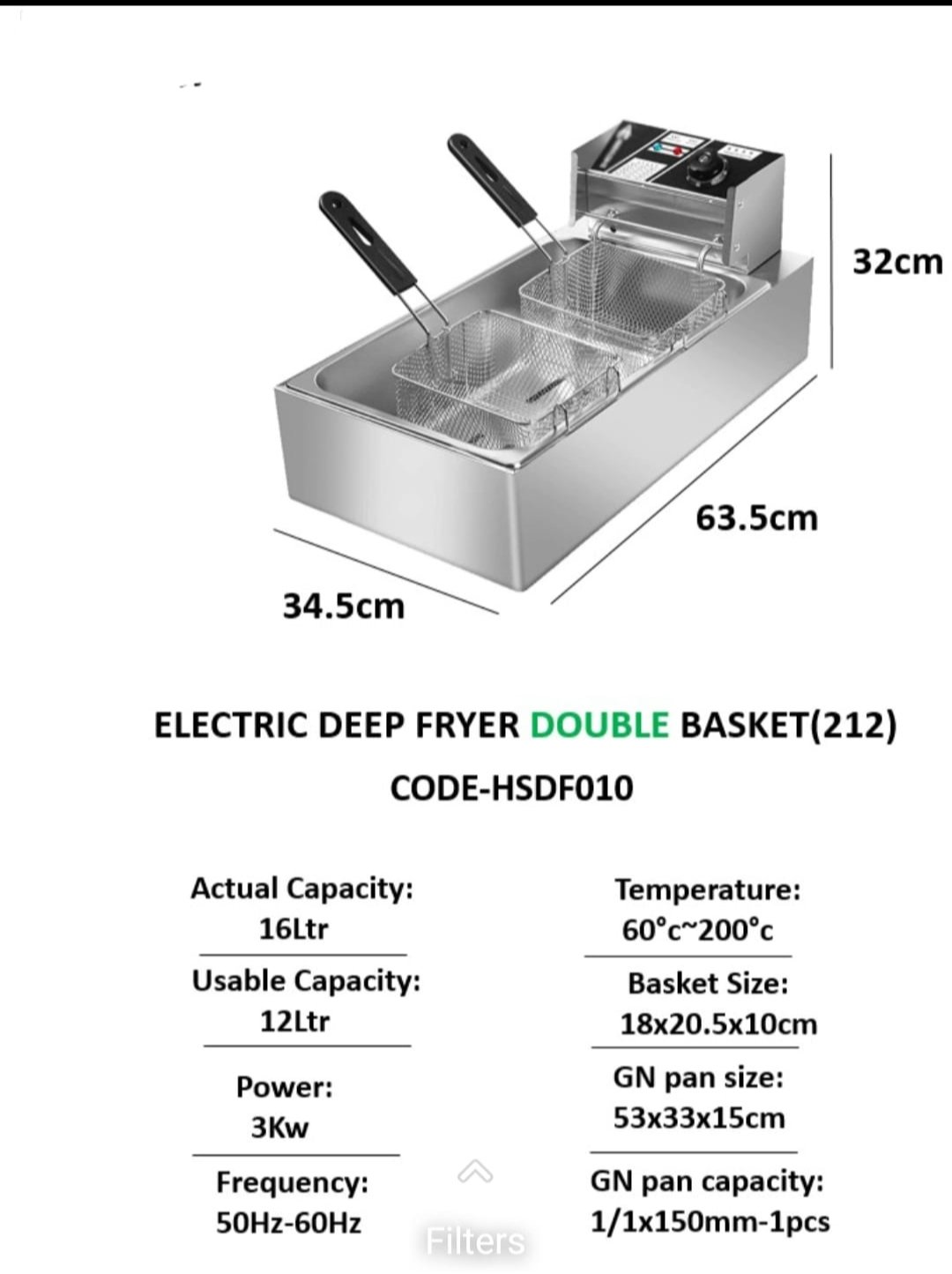 12 Ltr Electric Deep Fryer