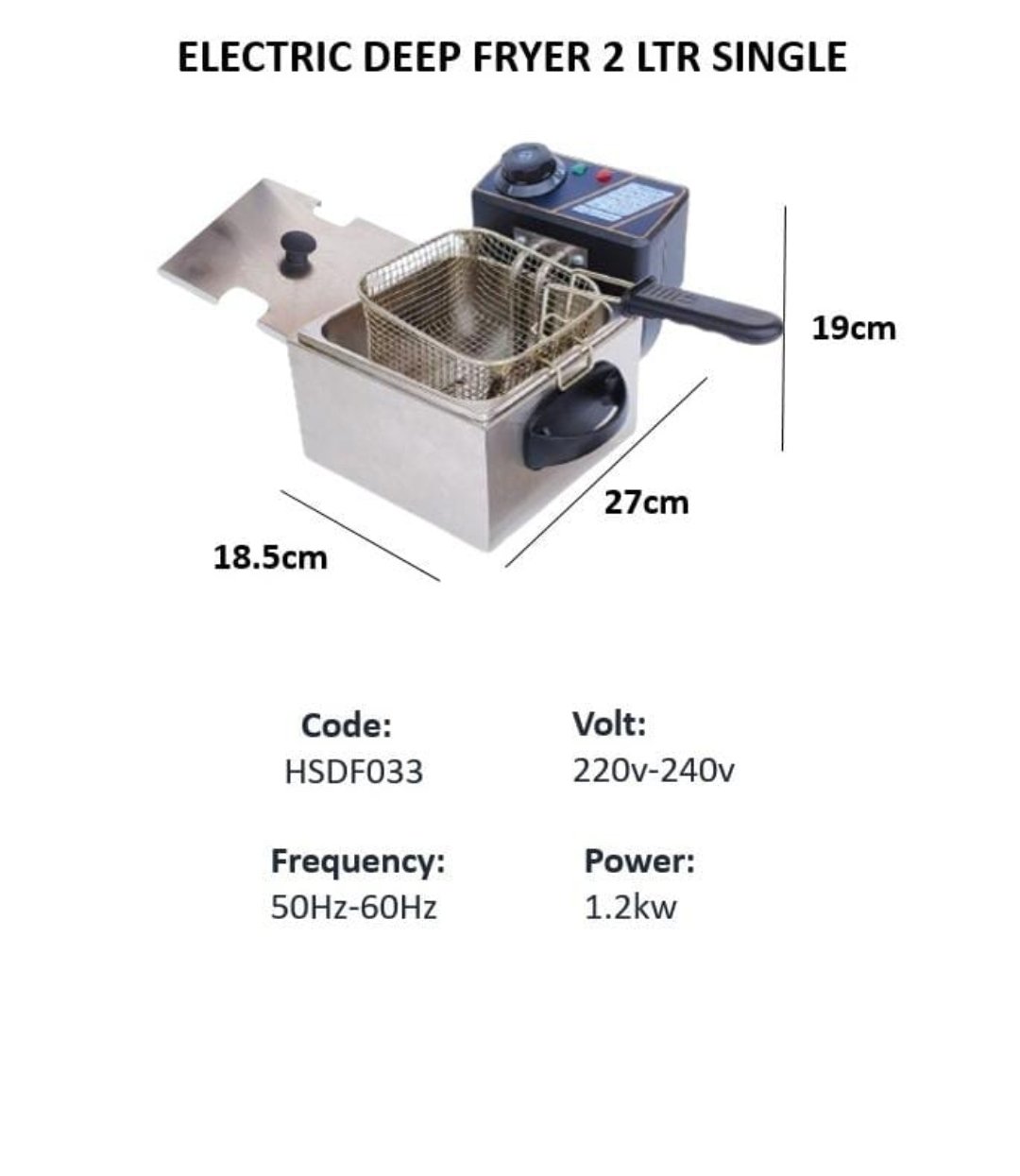 2 Lltr Electric Deep Fryer