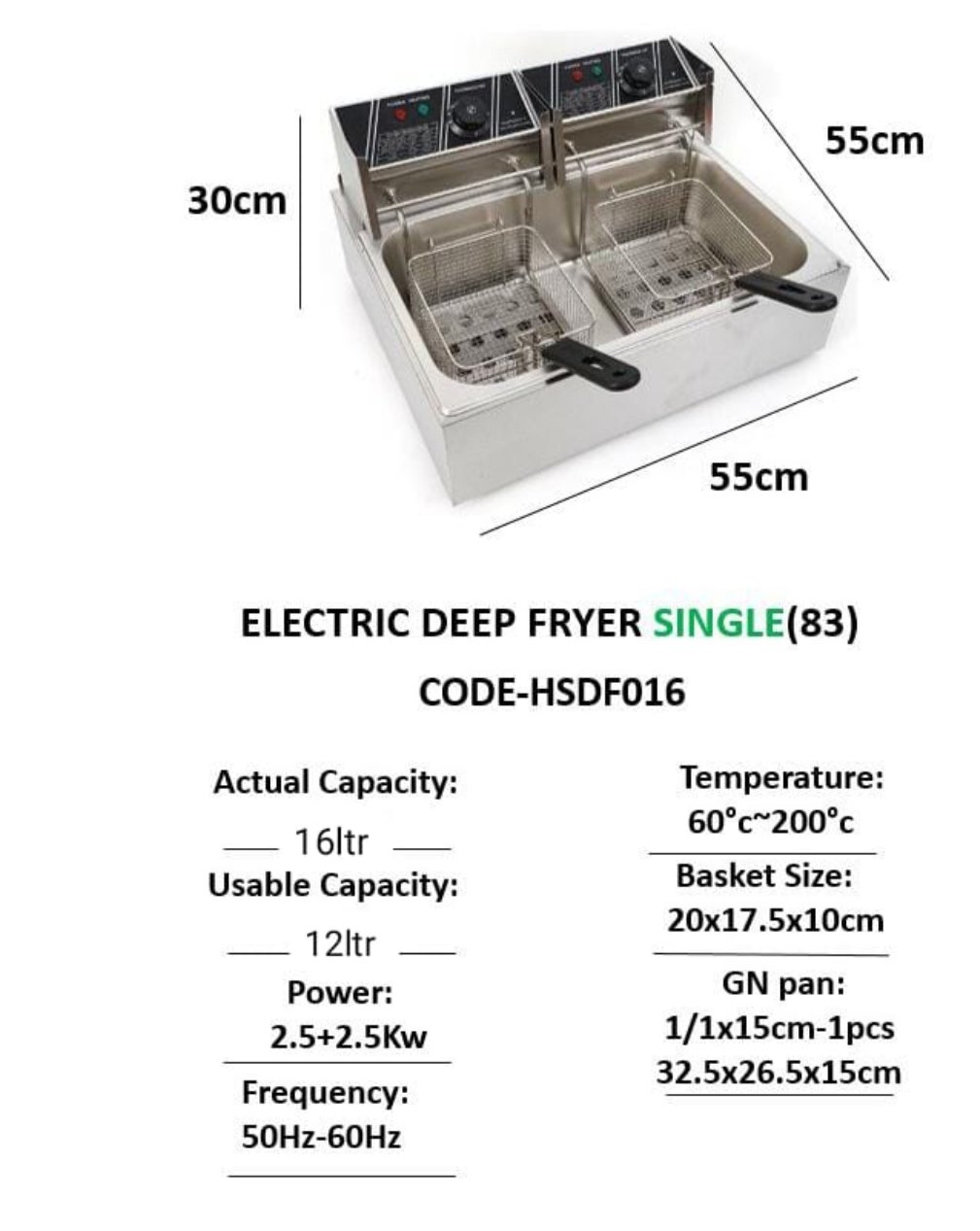 2 Tank 6 Ltr+6Ltr Electric Deep Fryer (82)