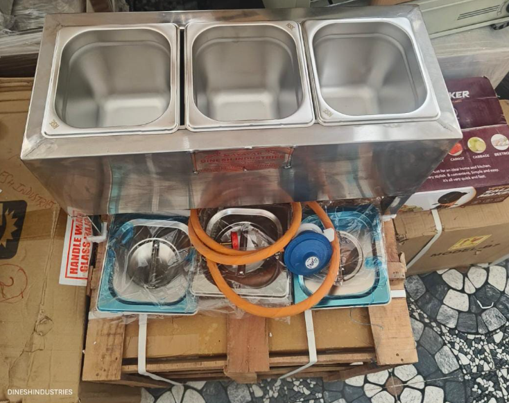 3 tank gas chocolate melting machine
