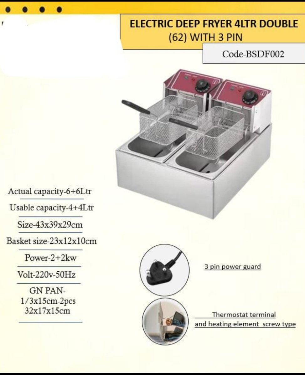 4ltr+4ltr Electric Deep Fryer