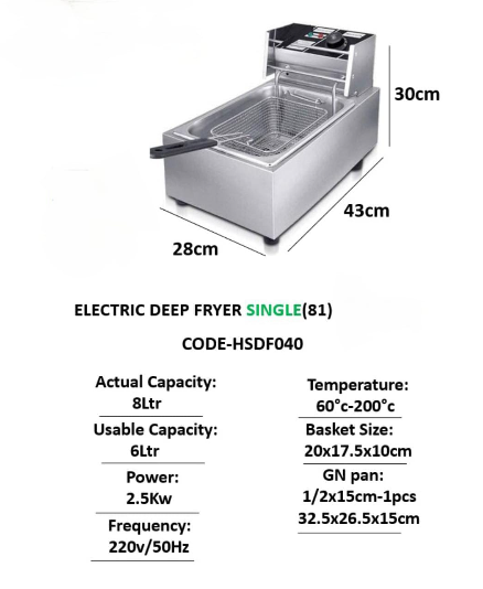 6 Ltr Electric Deep Fryer