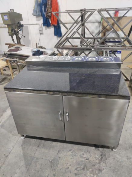 Granite  top working table with gn pan