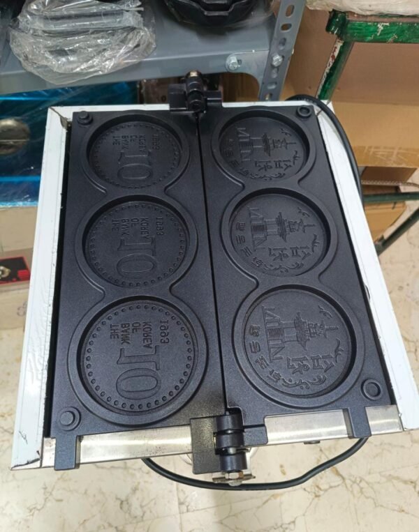 Electric coin waffle maker