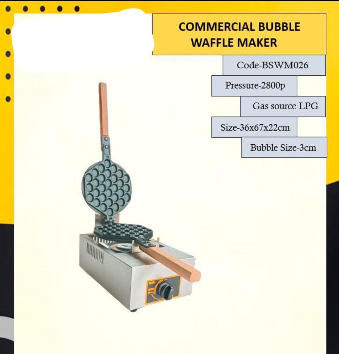 Gas bubble waffle maker