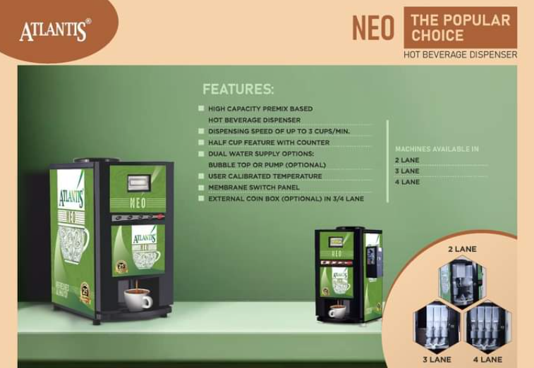 ATLANTIS TEA AND COFFEE VENDING MACHINE