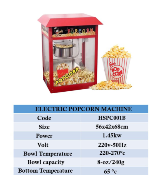 Electric popcorn machine 250 gram