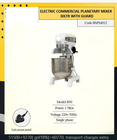 30 ltr planetary mixer machine
