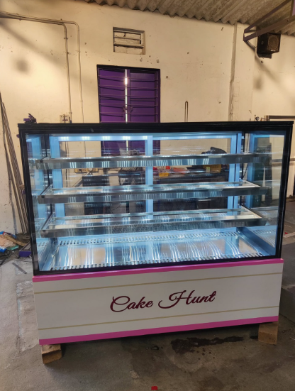 Cake showcase with cooler showcase