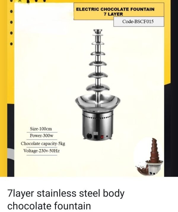 7layer stainless steel body chocolate fountain