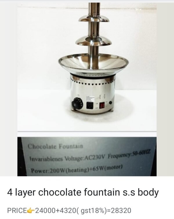 4 layer chocolate fountain s.s body