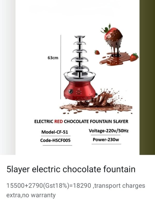 5layer electric chocolate fountain